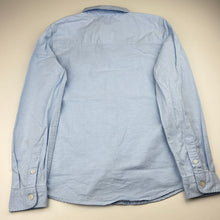 Load image into Gallery viewer, Unisex Mango, blue cotton long sleeve shirt, mark back left sleeve, FUC, size 10,  