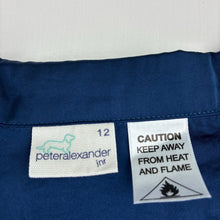 Load image into Gallery viewer, Girls Peter Alexander, navy lightweight pyjama top, embroidered, EUC, size 12,  