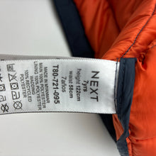 Load image into Gallery viewer, Unisex Next, navy zip hooded puffer jacket, EUC, size 7,  