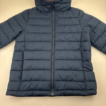 Load image into Gallery viewer, Unisex Next, navy zip hooded puffer jacket, EUC, size 7,  