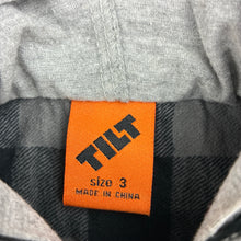 Load image into Gallery viewer, Boys Tilt, check flannel cotton blend hooded long sleeve shirt, GUC, size 3,  