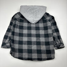Load image into Gallery viewer, Boys Tilt, check flannel cotton blend hooded long sleeve shirt, GUC, size 3,  