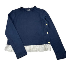 Load image into Gallery viewer, Girls Witchery, stretch cotton ruffle hem long sleeve top, FUC, size 10,  