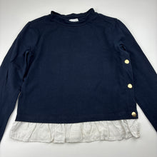 Load image into Gallery viewer, Girls Witchery, stretch cotton ruffle hem long sleeve top, FUC, size 10,  