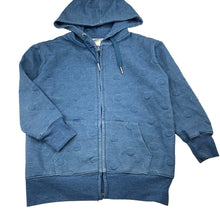 Load image into Gallery viewer, Girls Anko, blue zip hoodie, circle motif, wash fade, pilling, FUC, size 8,  