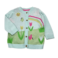 Load image into Gallery viewer, Girls Dymples, organic cotton knit cardigan, rainbow, FUC, size 1,  