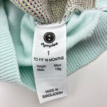 Load image into Gallery viewer, Girls Dymples, organic cotton knit cardigan, rainbow, FUC, size 1,  