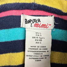Load image into Gallery viewer, Girls BOPSTER &amp; mimi, thick cotton knit hooded cardigan, rainbow, FUC, size 5,  