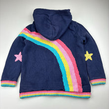 Load image into Gallery viewer, Girls BOPSTER &amp; mimi, thick cotton knit hooded cardigan, rainbow, FUC, size 5,  
