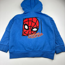 Load image into Gallery viewer, Boys Marvel, Spider-Man blue cotton zip fleece lined hoodie, FUC, size 5-6,  