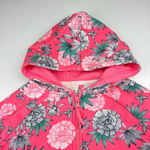 Load image into Gallery viewer, Girls Piping Hot, floral zip fleece lined hoodie, butterfly, GUC, size 7,  