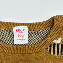 Load image into Gallery viewer, Unisex Seed, mustard cotton knit sweater, bee, FUC, size 2,  