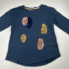 Load image into Gallery viewer, Girls Anko, navy cotton sequin long sleeve t-shirt, FUC, size 9,  