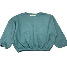Load image into Gallery viewer, Girls KAHU COLLECTIVE, teal cotton ribbed long sleeve top, GUC, size 2,  