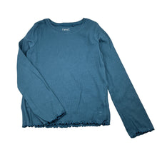 Load image into Gallery viewer, Girls Next, blue stretch cotton ribbed long sleeve t-shirt, GUC, size 5-6,  