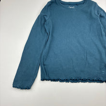 Load image into Gallery viewer, Girls Next, blue stretch cotton ribbed long sleeve t-shirt, GUC, size 5-6,  