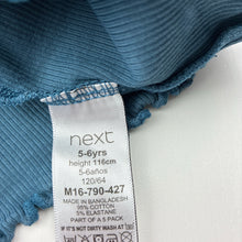 Load image into Gallery viewer, Girls Next, blue stretch cotton ribbed long sleeve t-shirt, GUC, size 5-6,  