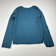 Load image into Gallery viewer, Girls Next, blue stretch cotton ribbed long sleeve t-shirt, GUC, size 5-6,  