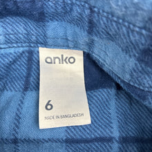 Load image into Gallery viewer, Unisex Anko, check flannel cotton long sleeve shirt, GUC, size 6,  