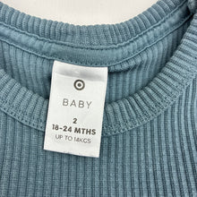 Load image into Gallery viewer, Unisex Target, teal stretch cotton ribbed long sleeve t-shirt, GUC, size 2,  