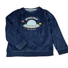 Load image into Gallery viewer, Unisex KIABI, navy velour pyjama top, UFO, wash fade, FUC, size 8,  
