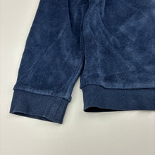 Load image into Gallery viewer, Unisex KIABI, navy velour pyjama top, UFO, wash fade, FUC, size 8,  