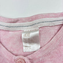 Load image into Gallery viewer, Girls H&amp;M, pink cotton knit cardigan, FUC, size 1-2,  