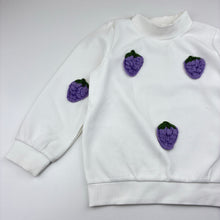 Load image into Gallery viewer, Girls SHEIN, white waffle long sleeve top, embroidered, minor marks, FUC, size 6,  