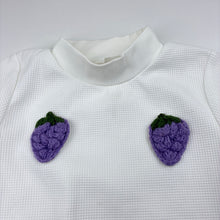 Load image into Gallery viewer, Girls SHEIN, white waffle long sleeve top, embroidered, minor marks, FUC, size 6,  