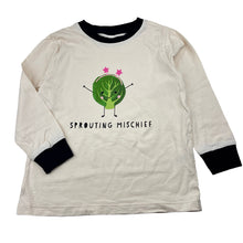 Load image into Gallery viewer, Unisex M CELEBRATE, cream cotton pyjama top, Brussels sprout, GUC, size 6-7,  