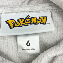 Load image into Gallery viewer, Unisex Pokemon, Pikachu cotton blend fleece lined hoodie, minor marks, FUC, size 6,  