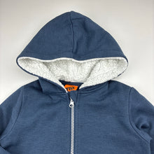 Load image into Gallery viewer, Boys Tilt, navy zip hooded fleece lined sweater, pilling, FUC, size 4,  