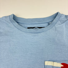 Load image into Gallery viewer, Unisex Next, blue organic cotton t-shirt, embroidered, crab, FUC, size 3-4,  