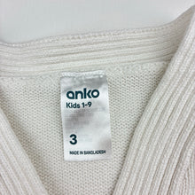 Load image into Gallery viewer, Unisex Anko, cream knit cotton pointelle cardigan, GUC, size 3,  
