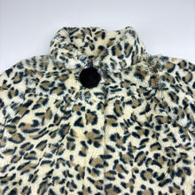 Load image into Gallery viewer, Girls Blue Sky, faux fur jacket, leopard print, GUC, size 2,  