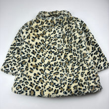 Load image into Gallery viewer, Girls Blue Sky, faux fur jacket, leopard print, GUC, size 2,  