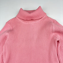 Load image into Gallery viewer, Girls Target, pink cotton blend ribbed long sleeve skivvy, GUC, size 7,  