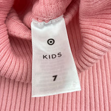 Load image into Gallery viewer, Girls Target, pink cotton blend ribbed long sleeve skivvy, GUC, size 7,  