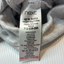 Load image into Gallery viewer, Unisex Next, grey cotton coverall, cloud, EUC, size 000,  