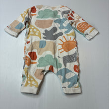 Load image into Gallery viewer, Unisex Next, animal print cotton romper, safari animals, EUC, size 000,  