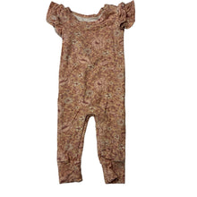 Load image into Gallery viewer, Girls INDIA+GRACE, floral bamboo viscose blend ruffle romper, EUC, size 0000,  