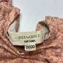 Load image into Gallery viewer, Girls INDIA+GRACE, floral bamboo viscose blend ruffle romper, EUC, size 0000,  