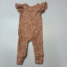 Load image into Gallery viewer, Girls INDIA+GRACE, floral bamboo viscose blend ruffle romper, EUC, size 0000,  