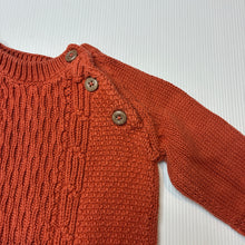 Load image into Gallery viewer, Unisex Baby Berry, rust cotton sweater knit romper, EUC, size 000,  