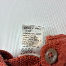 Load image into Gallery viewer, Unisex Baby Berry, rust cotton sweater knit romper, EUC, size 000,  