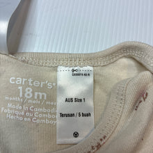 Load image into Gallery viewer, Girls Carter's, beige cotton floral bodysuit, EUC, size 1,  
