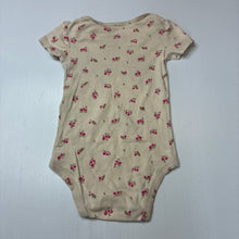 Load image into Gallery viewer, Girls Carter's, beige cotton floral bodysuit, EUC, size 1,  