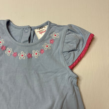 Load image into Gallery viewer, Girls Sprout, blue stretch cotton top, embroidered, EUC, size 1,  