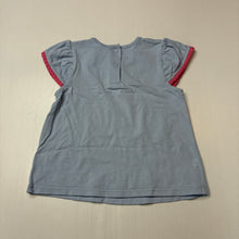 Load image into Gallery viewer, Girls Sprout, blue stretch cotton top, embroidered, EUC, size 1,  