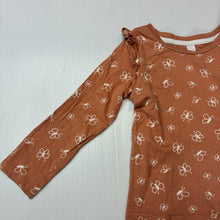 Load image into Gallery viewer, Girls Dymples, rust organic cotton ruffle long sleeve t-shirt, butterfly, EUC, size 2,  